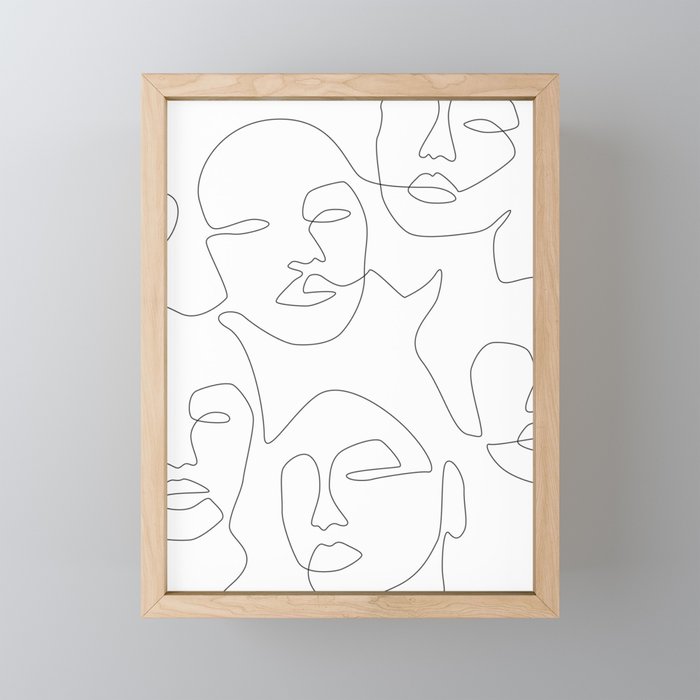Line Community Framed Mini Art Print