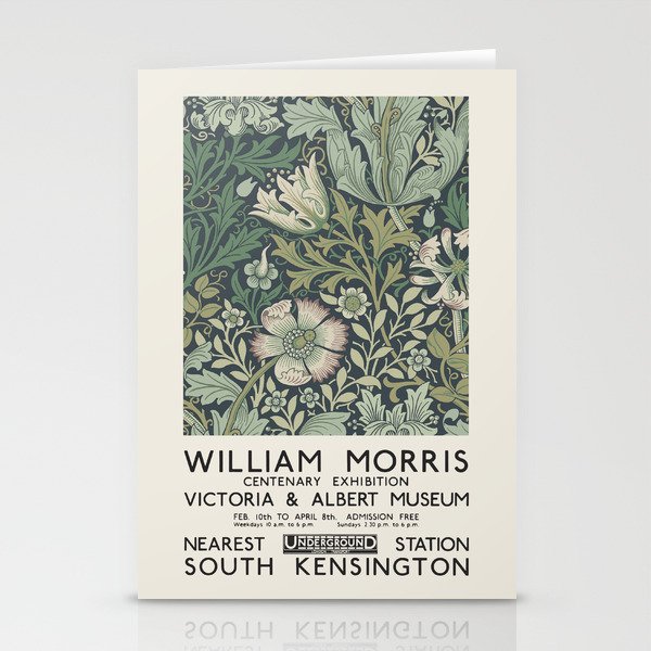 William Morris - Exhibition poster for The Victoria and Albert Museum, London, 1934 Stationery Cards