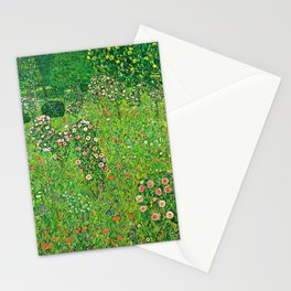 Gustav Klimt "Orchard With Roses" Stationery Card
