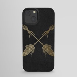 Gold Arrows on Black iPhone Case