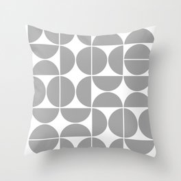 Mid Century Modern Geometric 04 Grey Throw Pillow