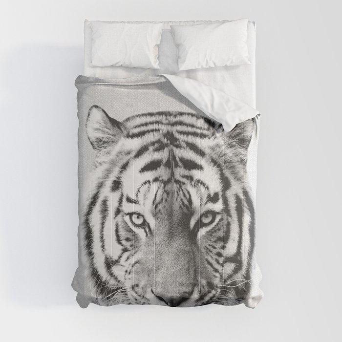 Tiger - Black & White Comforter