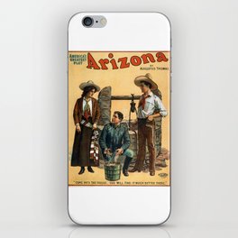 Arizona America Poster Vintage Retro Far West Cow Boys Water Well iPhone Skin