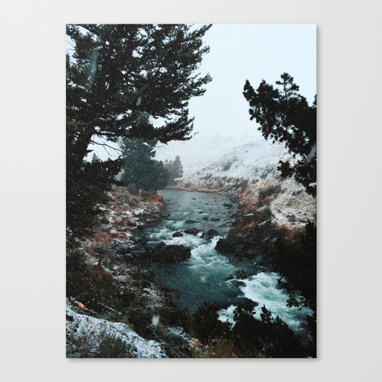 Rustic Creek in snow Canvas Print