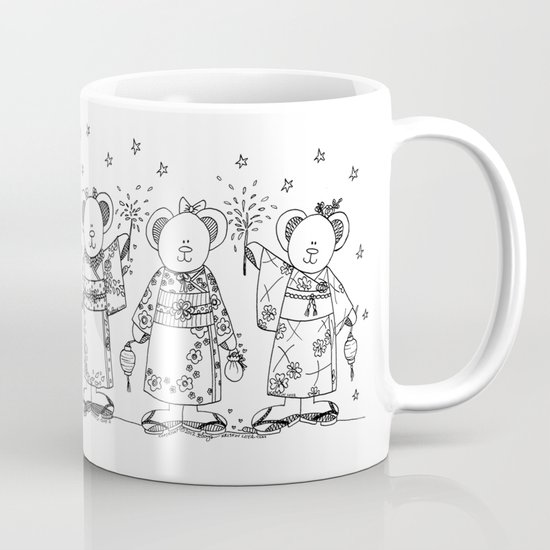 Japanese Summer Festival Bears Mug