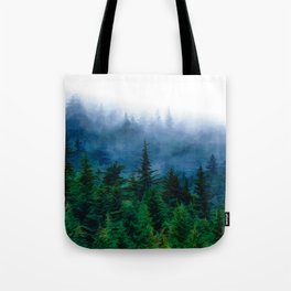 Misty Alaskan Forest - Vincent van Style Painting Tote Bag