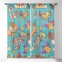 Dogs pattern - Dogs Breed Pattern - Adorable dogs Sheer Curtain