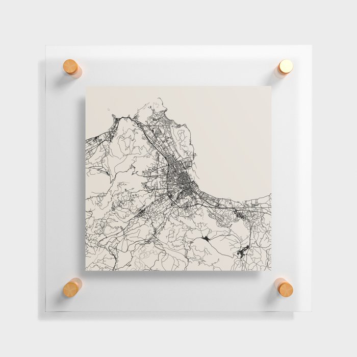 Palermo - Italy | City Map - Black and White Floating Acrylic Print