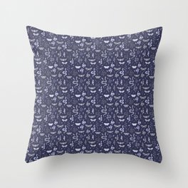 Boho pattern with moth and snake Throw Pillow