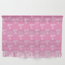 Pink And White Palm Trees Pattern Wall Hanging