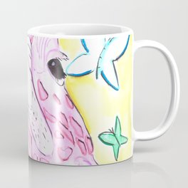 Denae's Giraffe Coffee Mug | Summery, Pinkgiraffe, Dedication, Acrylic, Pink, Bright, Butterflies, Denaestanley, Watercolor, Painting 