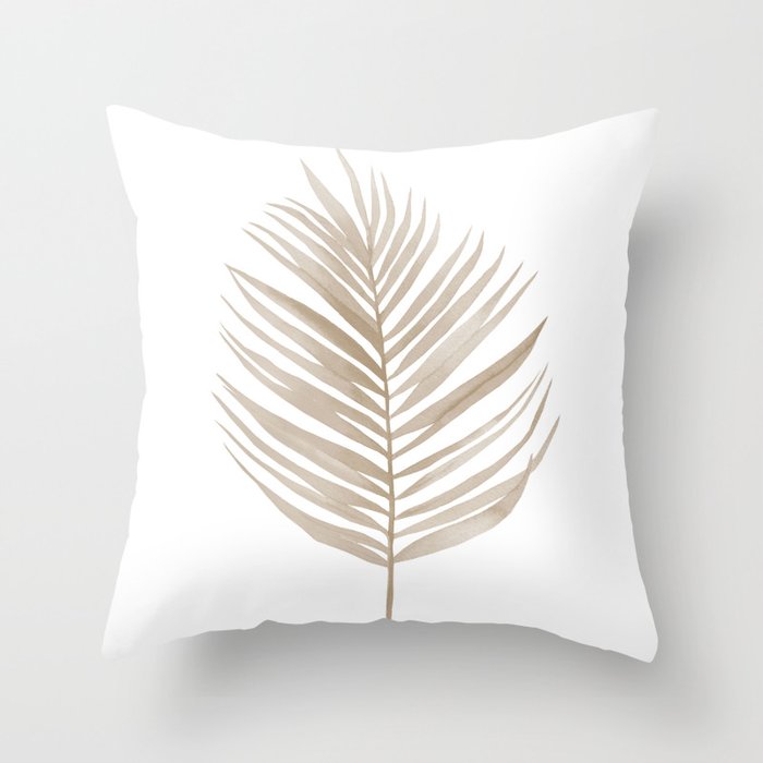 Dry Palm Leaf Throw Pillow