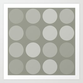 Simple Shapes Pattern. Soft Gray-green. Art Print