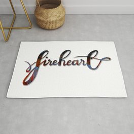 FIREHEART with flames Rug