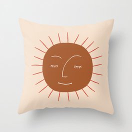 Minimalist Sun Face Throw Pillow