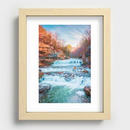 Colorful Waterfall | Long Exposure and Travel Photography Recessed Framed Print