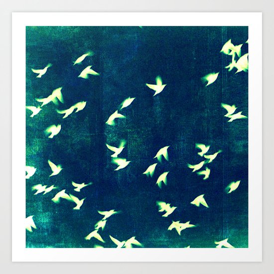 Retro Birds Art Print