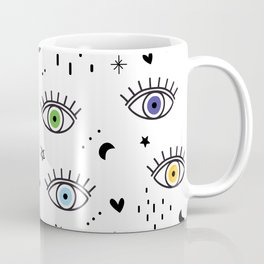 Spiritual Luck Eyes Pattern Coffee Mug | Nazars, Luckeyes, Allseeingeye, Bohostyle, Evilprotection, Misfortune, Stopevil, Boho, Goodluck, Eye 