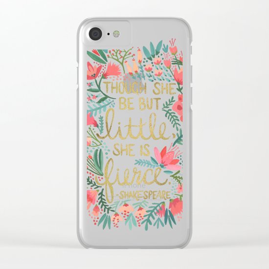Little & Fierce on Charcoal Clear iPhone Case