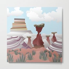 Toadstool Hoodoos Metal Print | Desert, Toadstool, Hoodoo, Landscape, Western, Pastel, Utah, Succulent, Stripes, Nature 