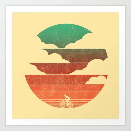 Go West (cycling edition) Art Print