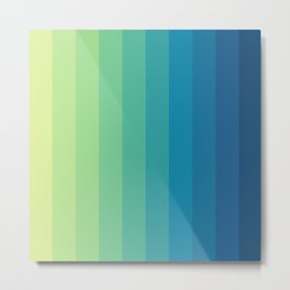 Stripes from blue to green Metal Print