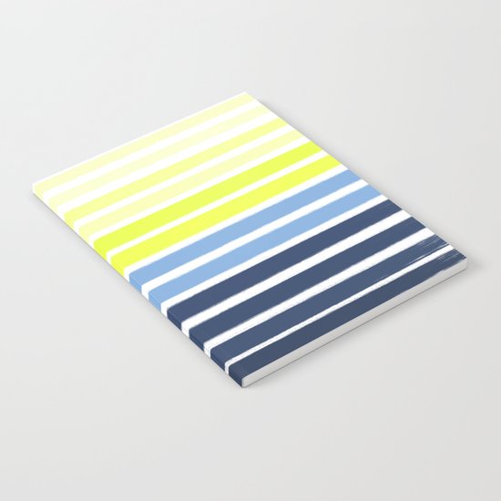 Stripes - Navy and Yellow -- Bright Summer Stripe Design for Cell Phone Case Notebook