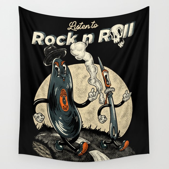Listen to Rock n Roll Wall Tapestry by Any Color Designs Society6