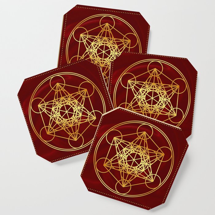 Metatrons Cube, Flower of life, Sacred Geometry Coaster