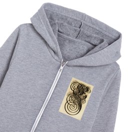 Antique Caligraphy Kids Zip Hoodie