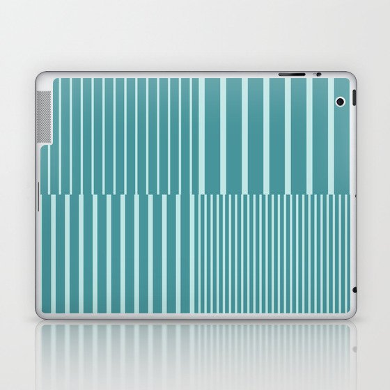 Stripes Pattern and Lines 15 in Teal Blue Green Laptop & iPad Skin