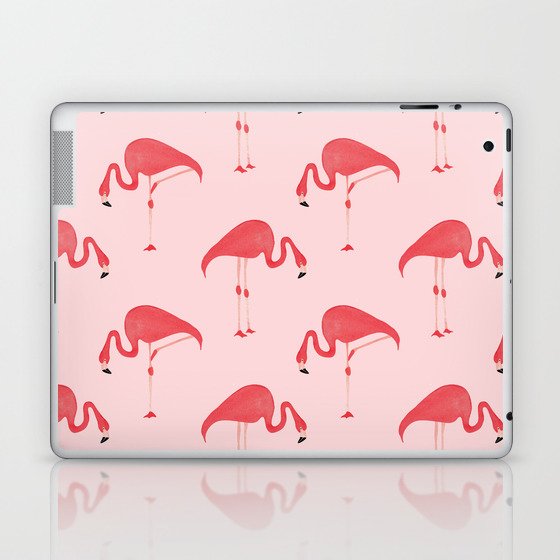 Flamingo Watercolor Pattern Laptop & iPad Skin