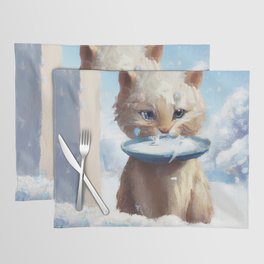 Kitten Eating Winter Placemat