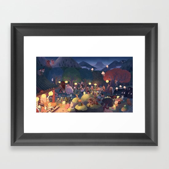 Yokai Party Framed Art Print