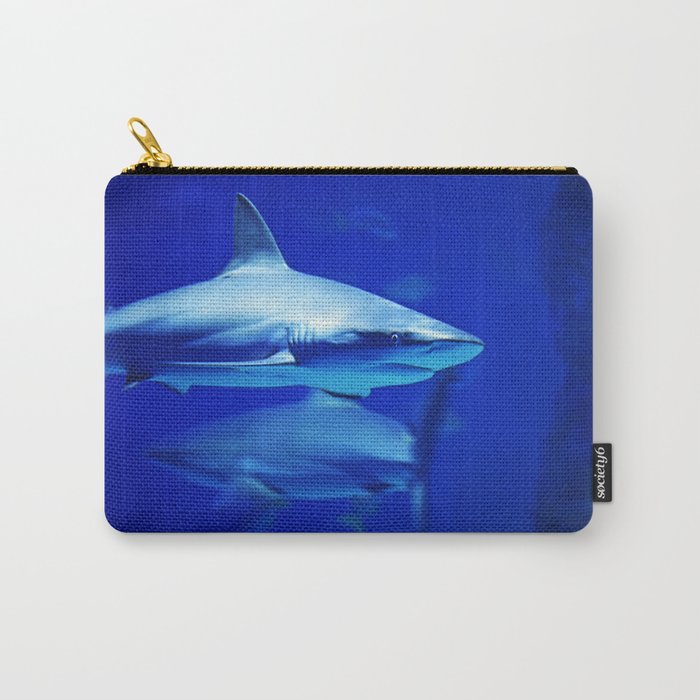 Blue Underwater Shark (Color) Carry-All Pouch