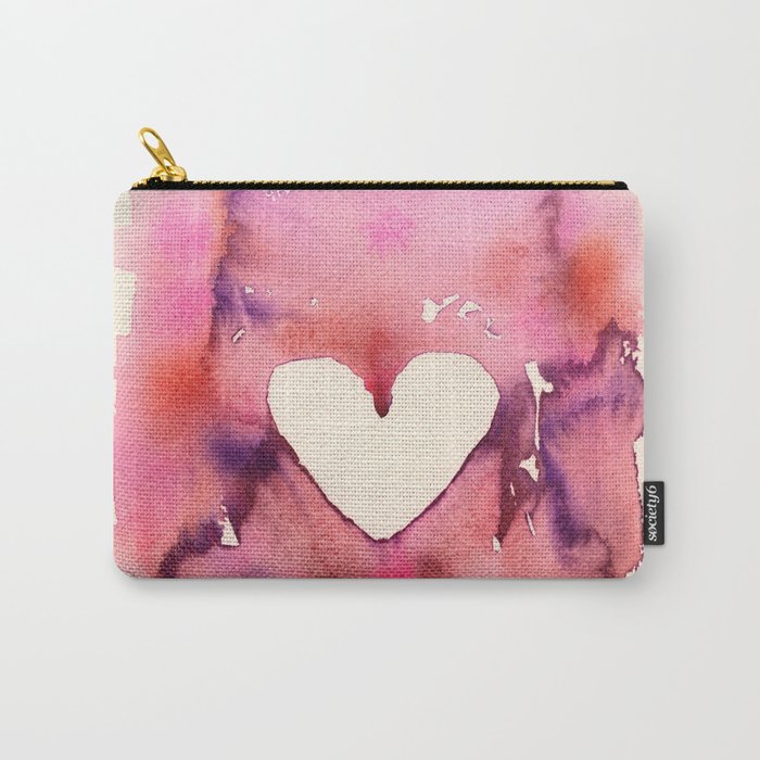 Watercolor Heart Carry-All Pouch