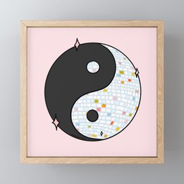 Yin Yang Disco Ball Framed Mini Art Print