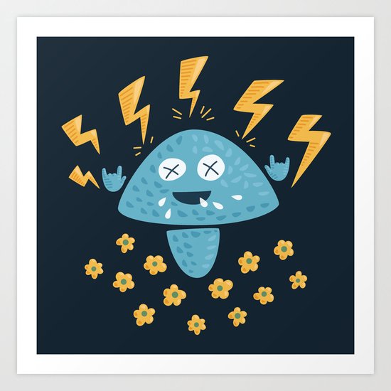 Heavy Metal Mushroom Art Print
