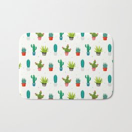 Colorful cactus succulent plant flower nature pattern Bath Mat