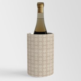 block print floral - sand Wine Chiller