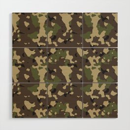 Military Olive Camouflage Wood Wall Art