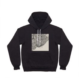 Toronto, Canada - Black and White Map of the city Hoody