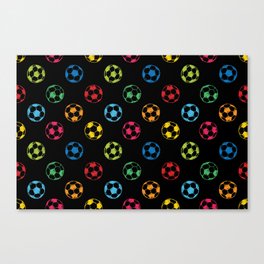 Soccer balls doodle pattern. Digital Illustration Background Canvas Print