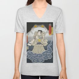 Woodblock art - Utagawa Kunisada - A contest of magic scenes by Toyokuni V Neck T Shirt