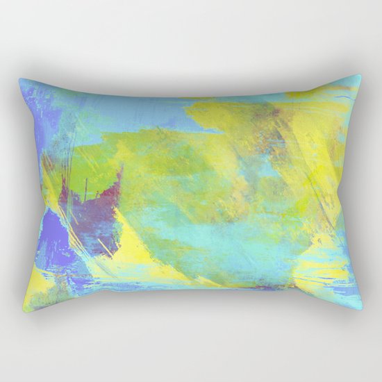 Hint Of Summer - Abstract, textured painting Rectangular Pillow