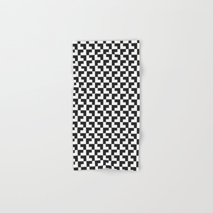 Black and White Tessellation Pattern - Graphic Design Hand & Bath Towel