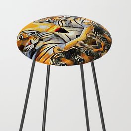 Family Portrait painting Counter Stool