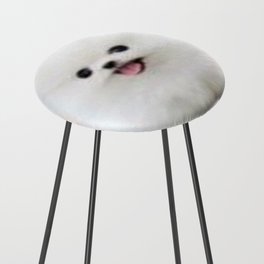 White Adorable Puppy Dog Like A CLoud Counter Stool