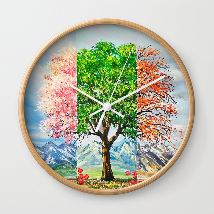 Three moods in nature Wall Clock