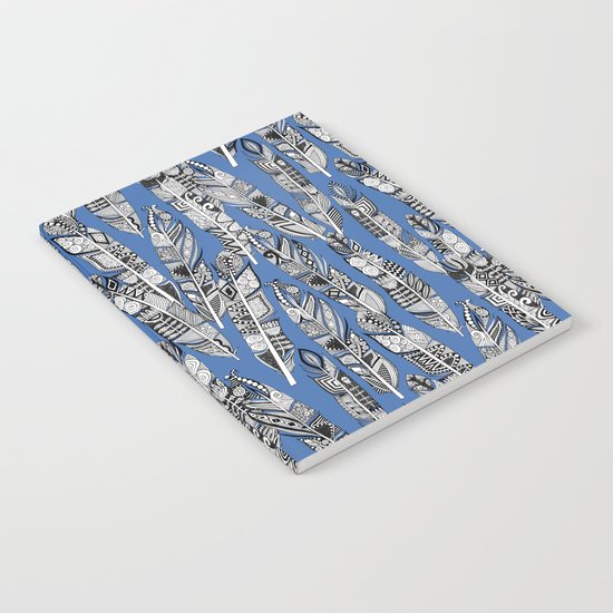 geo feathers blue Notebook